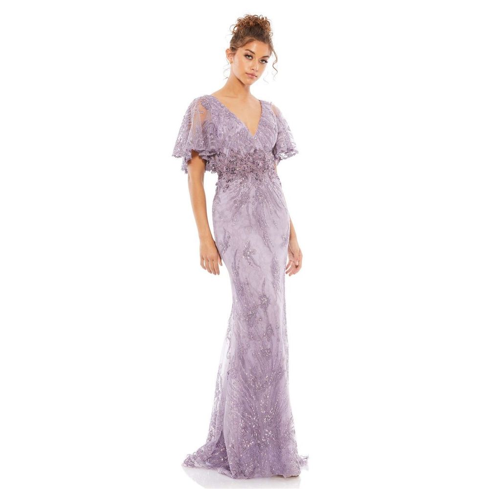 Mac Duggal Lavender Lace Gown